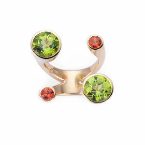 Angela Hübel Ring Colour Twins mit Saphir und Peridot 3165