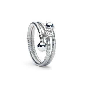 Niessing Colette C Embrace Ring 2-fach mit Fassung Platinum N371932