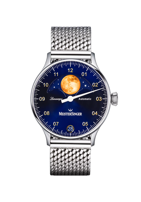 Meistersinger Lunascope Lunascope Sonnenschliff Blau mit Gold LS908G_MIL20