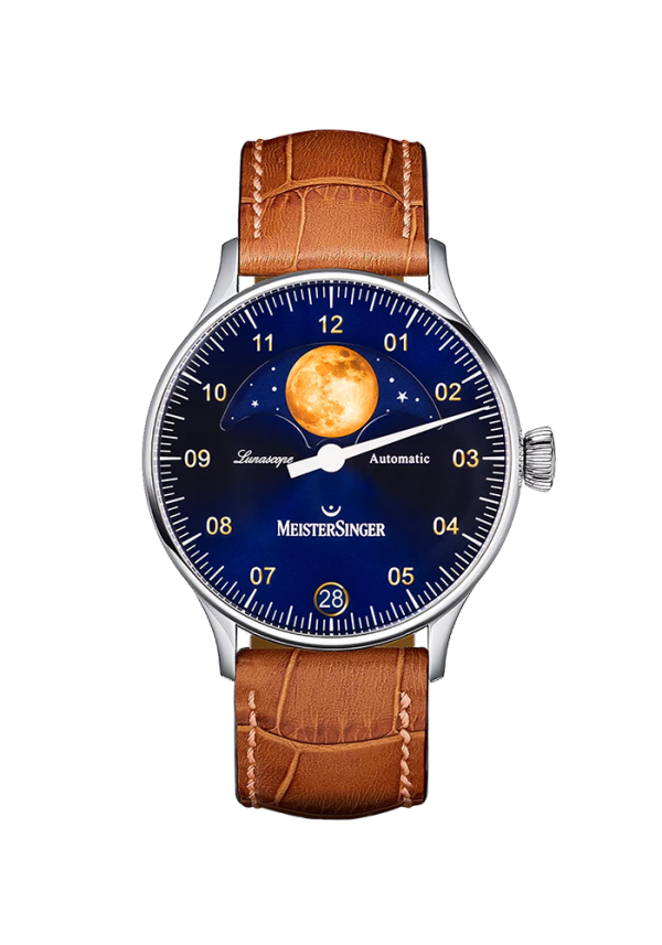 Meistersinger Lunascope Lunascope Sonnenschliff Blau und Gold LS908G_SG03